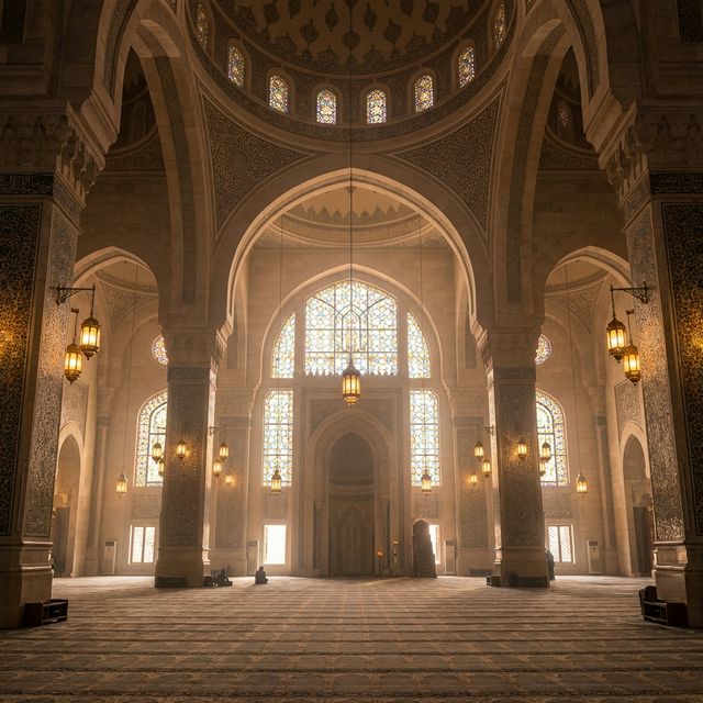 Luce radiosa nella maestosa architettura di una moschea